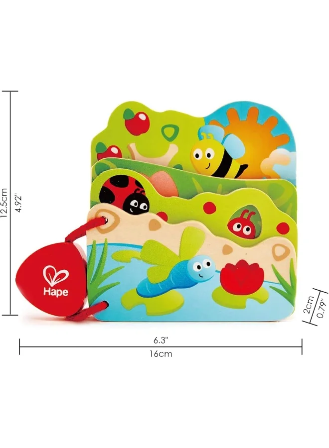 Hape Baby'S Bug-Themed Educational Wooden Book | Safe To Chew | Early Learning With Bright, Colorful Illustrations | Perfect For Babies And Toddlers | Non-Toxic & Fsc Certified Wood