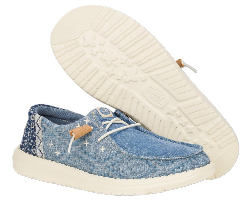 HEYDUDE Women's Wendy Crafted Boho Loafer Shoe, Blue, 10 - Image 4