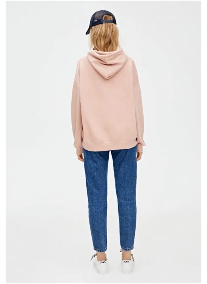 LOUD UNIVERSE Women’s Hoodie Embroidered Design  – 100% Cotton Knitwear With Drawstring Hood  - Image 3