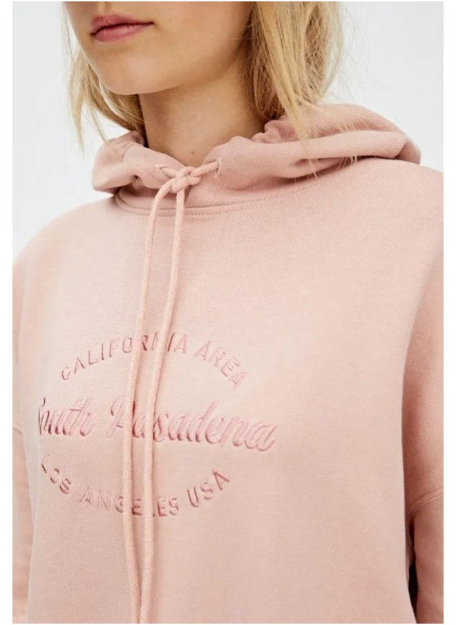 LOUD UNIVERSE Women’s Hoodie Embroidered Design  – 100% Cotton Knitwear With Drawstring Hood  - Image 5
