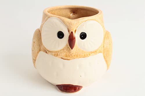 Minoribo Mino ware Japanese Pottery Mug Cup Owl Shape made in Japan (Japan Import) CPM104 (Honey Yellow) - Image 2