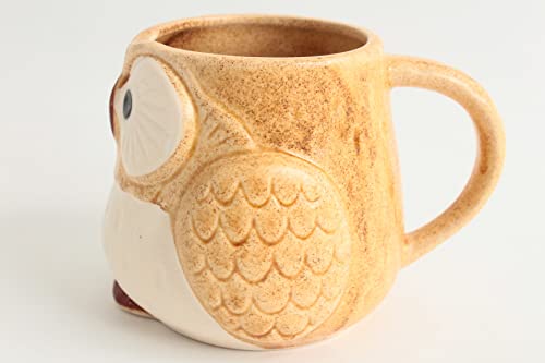 Minoribo Mino ware Japanese Pottery Mug Cup Owl Shape made in Japan (Japan Import) CPM104 (Honey Yellow) - Image 5