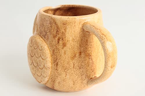 Minoribo Mino ware Japanese Pottery Mug Cup Owl Shape made in Japan (Japan Import) CPM104 (Honey Yellow) - Image 4