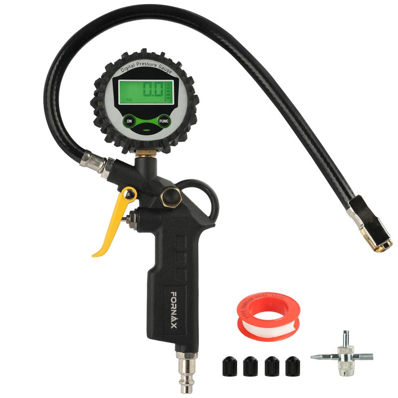 FORNAX Digital Tire Inflator with 200 PSI Pressure Gauge for Testing Tire Pressure - Image 1
