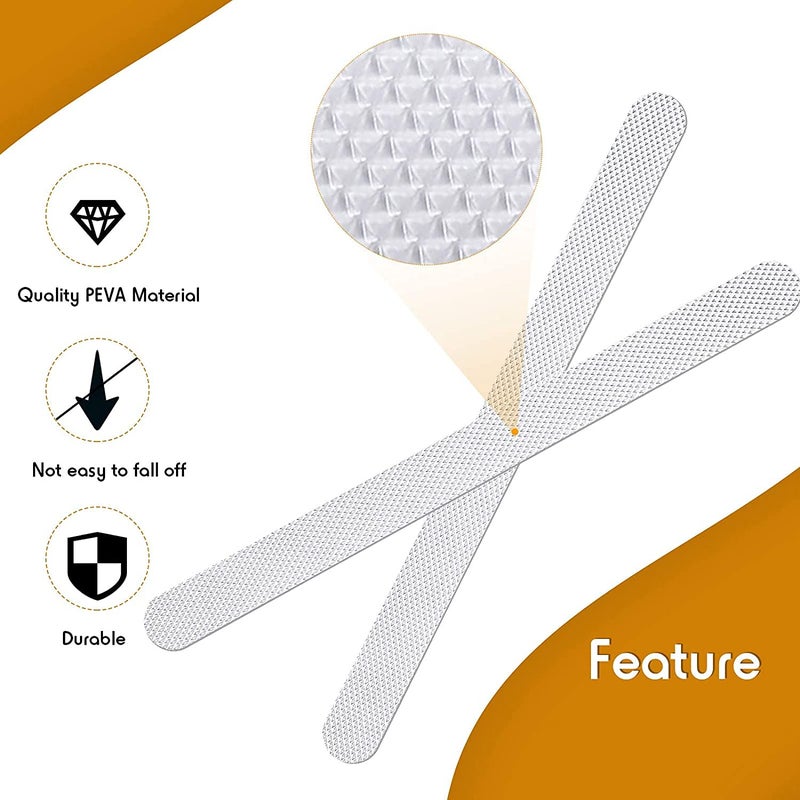 Leeonz شرائط حوض الاستحمام غير القابلة للانزلاق من ليونز® 18 قطعة لاصقة أكبر لملصقات الدش المضادة للانزلاق لحوض الاستحمام، الحمام، السلالم مع مكشطة مميزة - Image 3