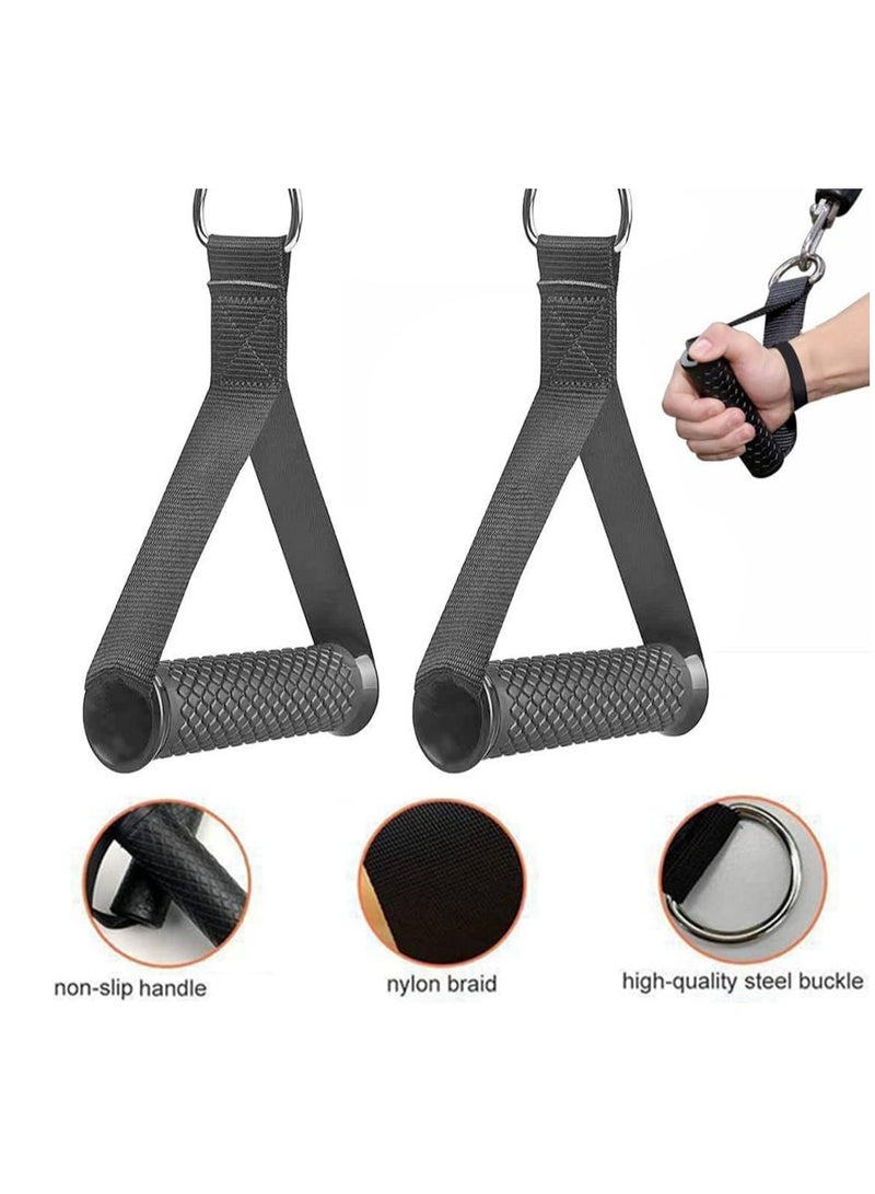 Generic PUMP-KING Exercise Handle, Professional Cable Handle Heavy Duty Sports Handle Cable Machine Accessories ABS Core Handle Fitness Strap Handle Cable Silicone Handle  - Image 2