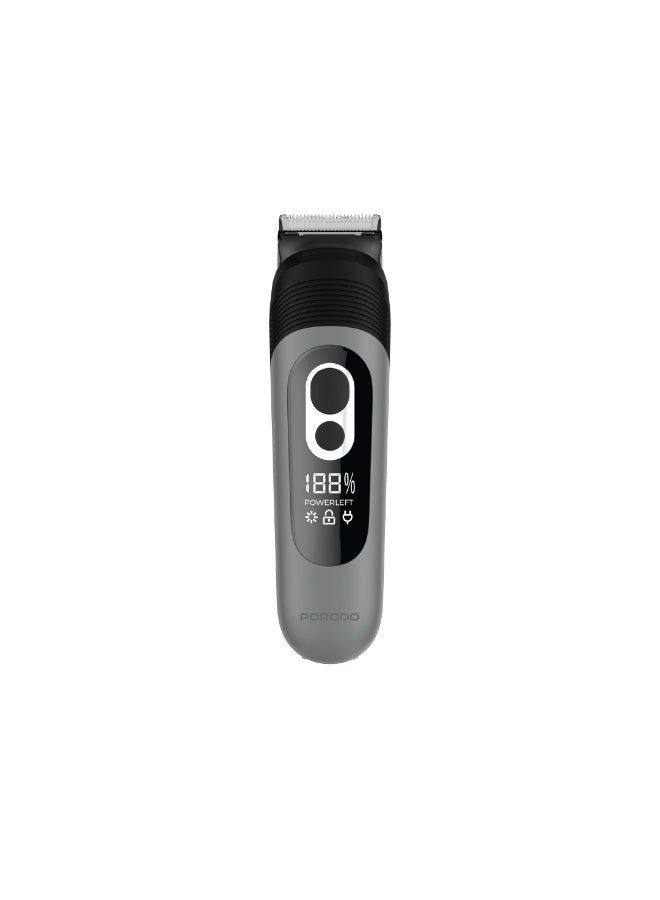 porodo T-Blade Full Body Grooming kit with 4 Detachable Combs & Curved Metal T Blade / Wet & Dry Shaving / IPX7 Washable Body / 10 Days on Full Charge / 90min Working Time / Powerful Motor - Black - Image 2