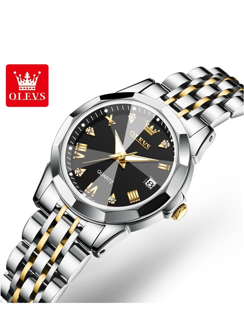 أوليفز أعلى ماركة ساعات نسائية أنيقة المعين مرآة الأصلي كوارتز السيدات ساعة اليد الفولاذ المقاوم للصدأ للماء مضيئة جديد - Image 1