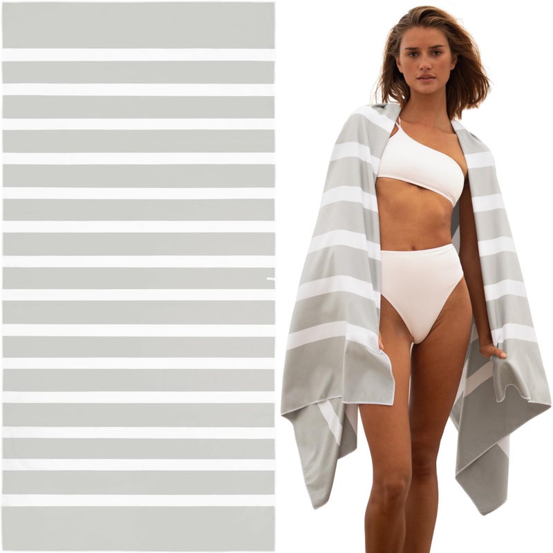 SummerSand Microfiber Beach Towel Extra Large 79 x 395 in Quick Dry Sand Free Compact and Lightweight for Travel Recycled Materials Travel Bag Incl Oversized Pool Towel Marble Sand