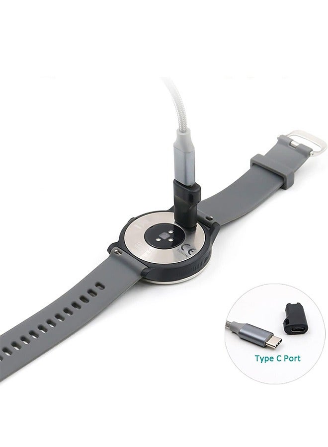 HY Sports Watch Charger to Type C Adapter, 2 Pack Compatible with Garmin Fenix 7/7S/7X/6S/6/6X/5S/5/5X, Instinct 1/2/2S/Tide/Tactical, Forerunner, Vivomove,Vivoactive,Venu Series and More  - Image 2