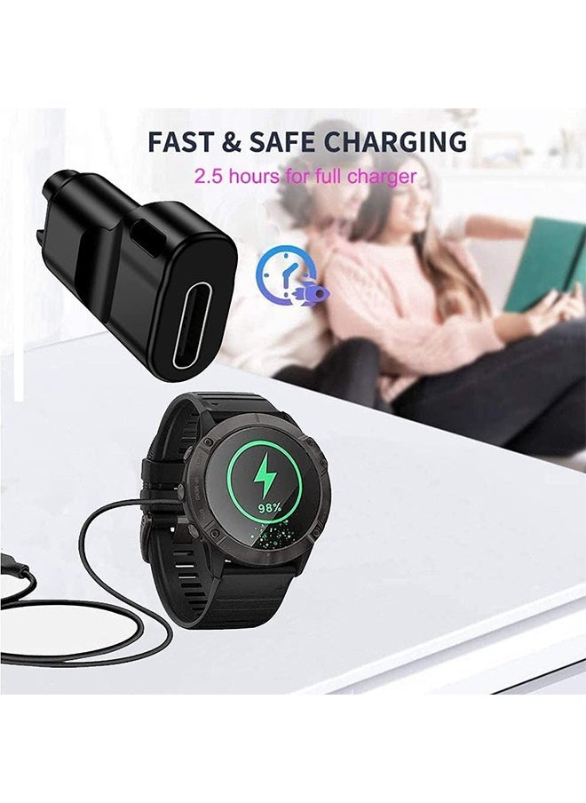 اتش واي شاحن ساعة رياضية إلى محول من النوع C ، عبوتين متوافقتان مع Garmin Fenix 7 / 7S / 7X / 6S / 6 / 6X / 5S / 5 / 5X ، غريزة 1/2 / 2S / المد / التكتيكية ، Forerunner ، Vivomove ، Vivoactive ، سلسلة Venu والمزيد  - Image 4