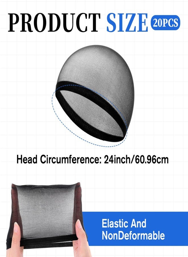 Larrel 10 Pcs Wave Cap for Men, Soft Breathable Black Stocking Caps for Men Elastic Comfortable Hair Cap for Mens Adult Sleeping Running Exercising - Image 2