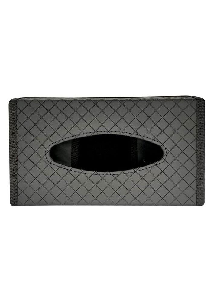 Generic - Tissue Case PU Leather -Black 1PC Car Tissue Dispenser/Holder Large-capacity Auto Folding - Image 1