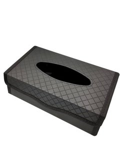 Tissue Case PU Leather -Black 1PC Car Tissue Dispenser/Holder Large-capacity Auto Folding
