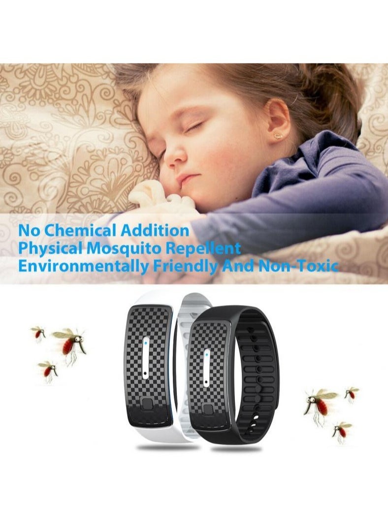 EVEREEN Electronic Bionic Wave Charging Summer Anti-mosquito Pest Control Wristband For Children Ultrasound Mosquito Repellent Bracelet (White)  - Image 1