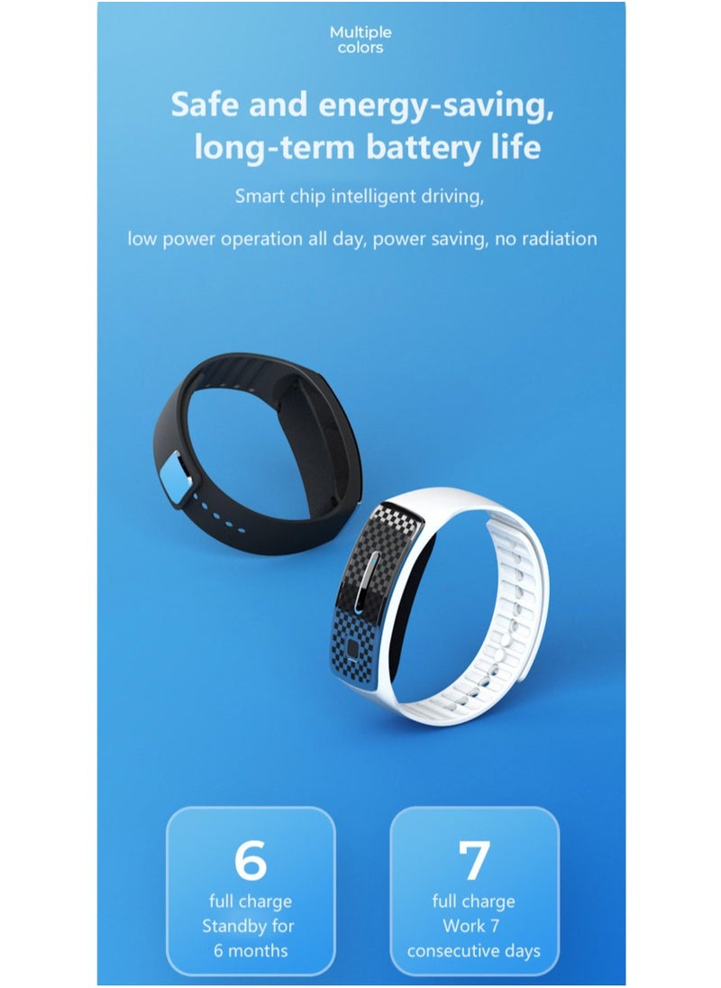 EVEREEN Electronic Bionic Wave Charging Summer Anti-mosquito Pest Control Wristband For Children Ultrasound Mosquito Repellent Bracelet (White)  - Image 3
