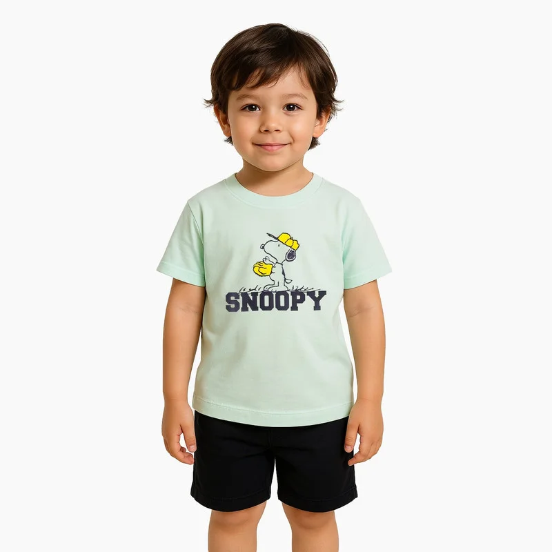 Peanuts Peanuts Snoopy Kids Boy's Short Sleeve 100% Cotton T-Shirt