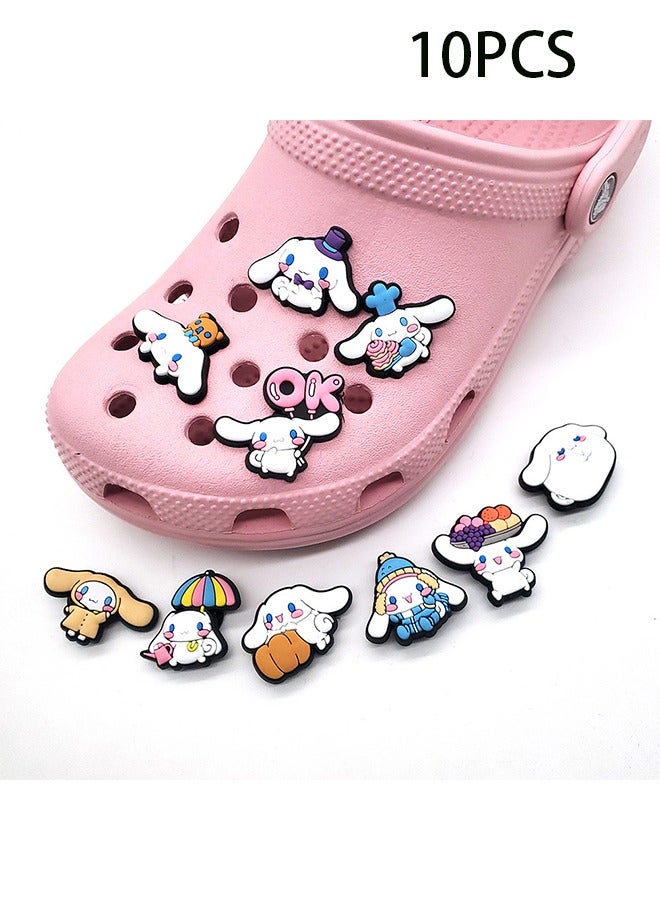 10 pieces of cartoon shoes decorative ornament for sandals, cute accessories for adults, small, PVC, Decoration Charms for Clogs Shoe/Sandals Bracelet Wristband Slippers Set - Image 1