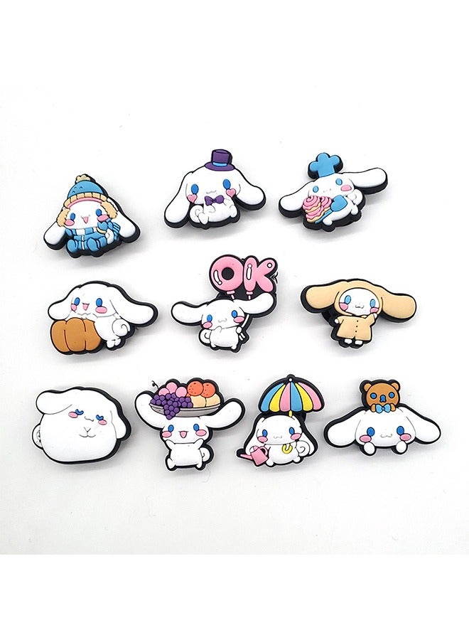 10 pieces of cartoon shoes decorative ornament for sandals, cute accessories for adults, small, PVC, Decoration Charms for Clogs Shoe/Sandals Bracelet Wristband Slippers Set - Image 4