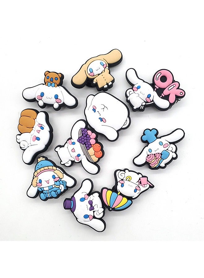 10 pieces of cartoon shoes decorative ornament for sandals, cute accessories for adults, small, PVC, Decoration Charms for Clogs Shoe/Sandals Bracelet Wristband Slippers Set - Image 5