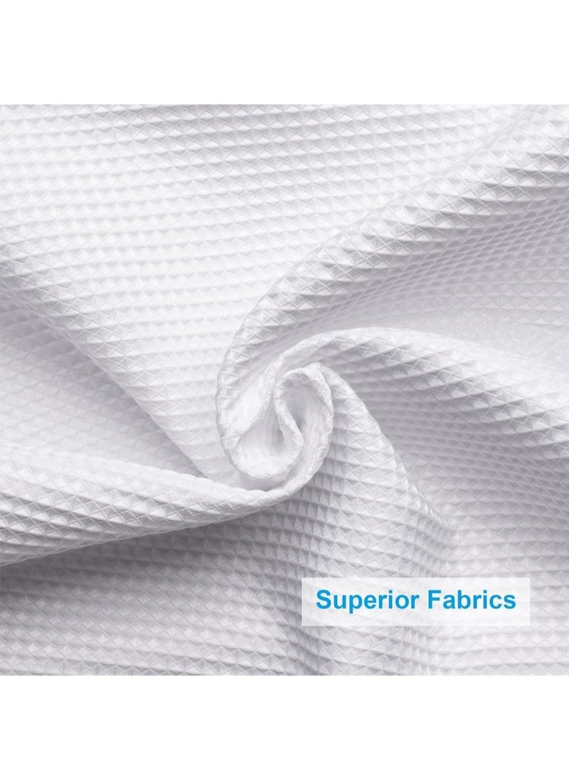 L&E Shower Curtain Fabric, Waffle Shower Curtains for Bathroom, Cloth Shower Curtain Heavy Duty, Thick Bathroom Shower Curtains Hotel Quality, Premium Polyester, White, 180*200cm  - Image 5