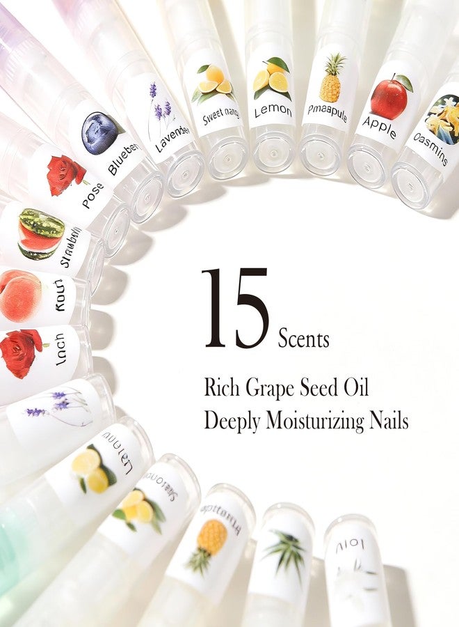 نوفال مجموعة أقلام زيت نوفال للعناية بالجلد المحيط بالأظافر - 15 قلم زيت معطر للجلد المحيط بالأظافر لأظافر صحية وقوية - عبوة كبيرة لصالونات التجميل - مغذية، سهلة الحمل، مثالية للاستخدام المنزلي - Image 2