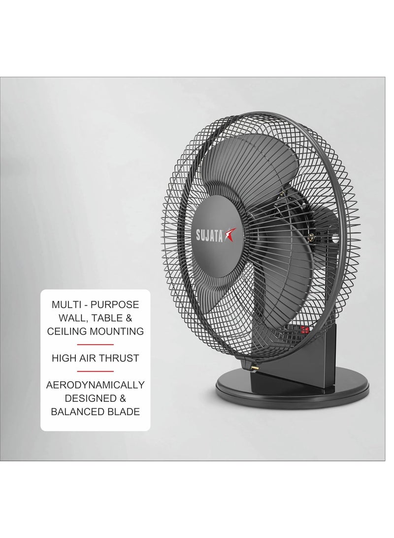 Sujata Table Fan for Home | 2300 RPM, 2 Years Warranty | Small Table Fan High Speed for Home, 280 mm Compact Fan with Balanced Blades, Adjustable Tilt, Portable (SAP2700 HS - Black) - Image 2