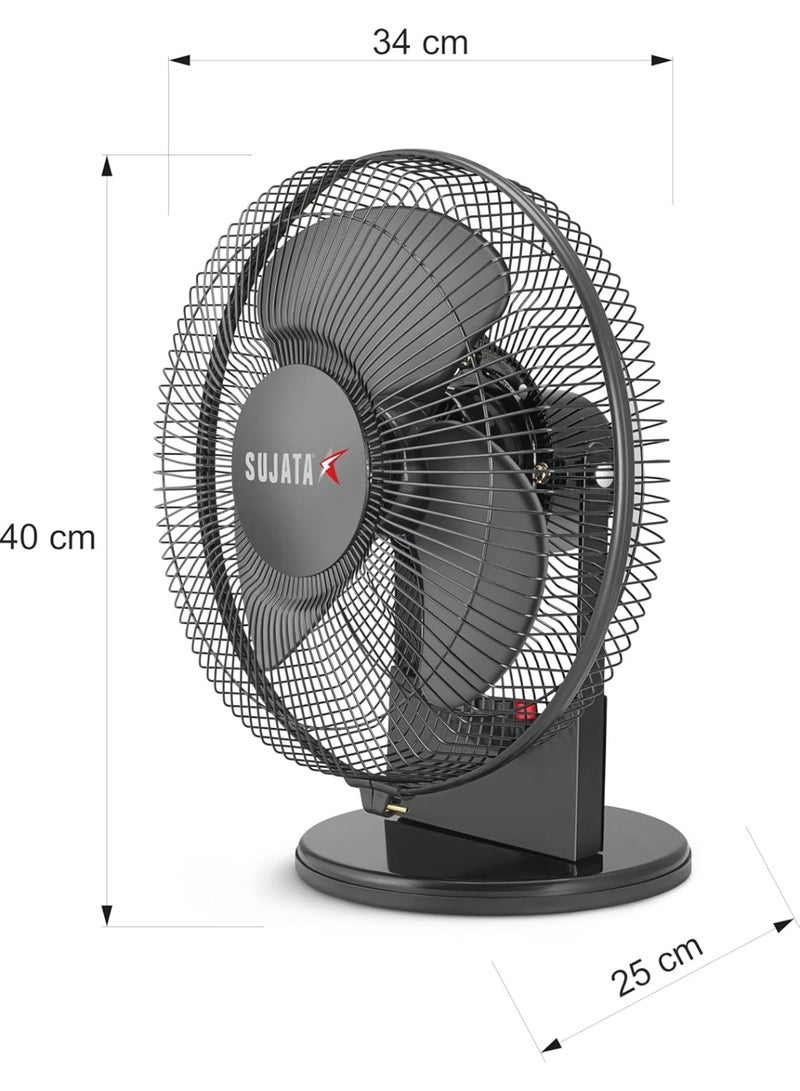 Sujata Table Fan for Home | 2300 RPM, 2 Years Warranty | Small Table Fan High Speed for Home, 280 mm Compact Fan with Balanced Blades, Adjustable Tilt, Portable (SAP2700 HS - Black) - Image 5