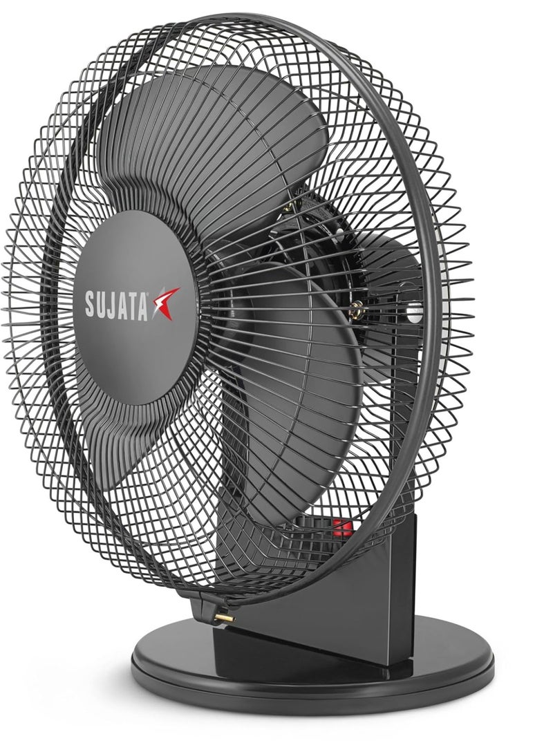 Sujata Table Fan for Home | 2300 RPM, 2 Years Warranty | Small Table Fan High Speed for Home, 280 mm Compact Fan with Balanced Blades, Adjustable Tilt, Portable (SAP2700 HS - Black) - Image 1