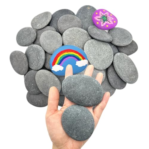 Lifetop 30PCS Painting Rocks, 2"-3" Inches DIY Rocks Flat & Smooth Kindness Rocks for Arts, Crafts, Decoration, Natural River Rocks for Painting,Hand Picked for Painting Rocks - Image 1