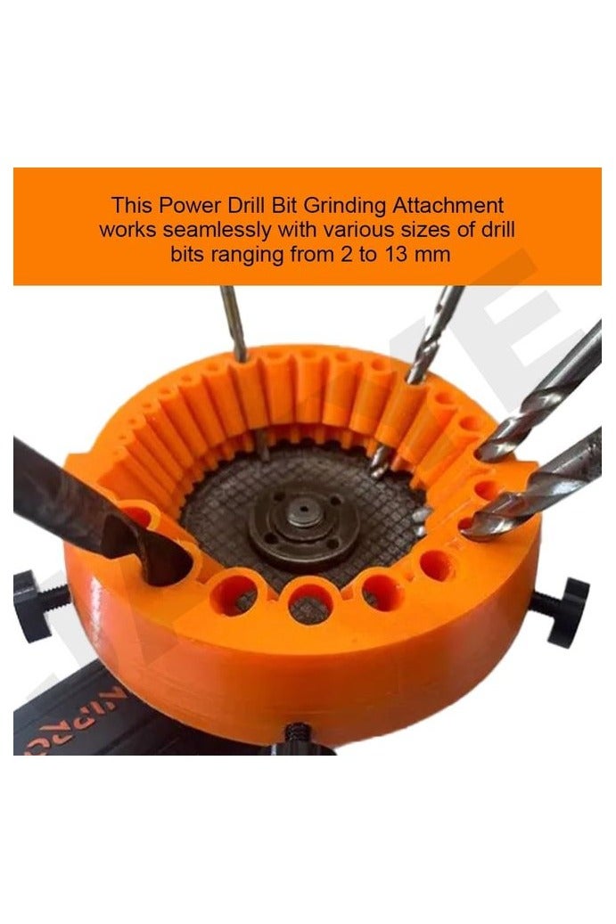 HOMESTAR Drill Bit Sharpener, Power Drill Bit Grinding Attachment, Old Drill Bit Grinder, Giant Blade Angle Grinder for Grinding Drill Bits, 2 to 13 Mm Drill Bits for Grinding 125 Mm Grinder, Made of Plastic, No Electricity Required - Image 3