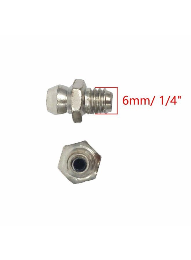 COMOK Hydraulic Grease Fitting Kit, 20Pcs M6(1/4") Male Thread Straight Zerk Grease Accessories, Silver Tone - Image 2