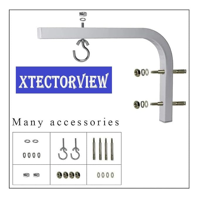XTECTORVIEW Universal L Shaped Wall Mount Hangers for Hanging Projector Screen, Comes with Hook and Screws, Adjustable, Wall Mount Brackets/Stand 11 Inch Length Weight Capacity-20kg (White)#35 - Image 5