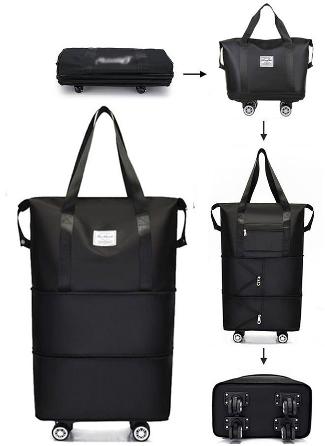Large Capacity Carry-On Luggage, Rolling Travel Luggage Bag, Foldable Camping Storage Box, Waterproof And Non-Slip,For Vacation, Travel, Fitness, Camping, Business Trip/40 X 22 X 61cm