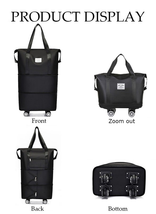 Large Capacity Carry-On Luggage, Rolling Travel Luggage Bag, Foldable Camping Storage Box, Waterproof And Non-Slip,For Vacation, Travel, Fitness, Camping, Business Trip/40 X 22 X 61cm