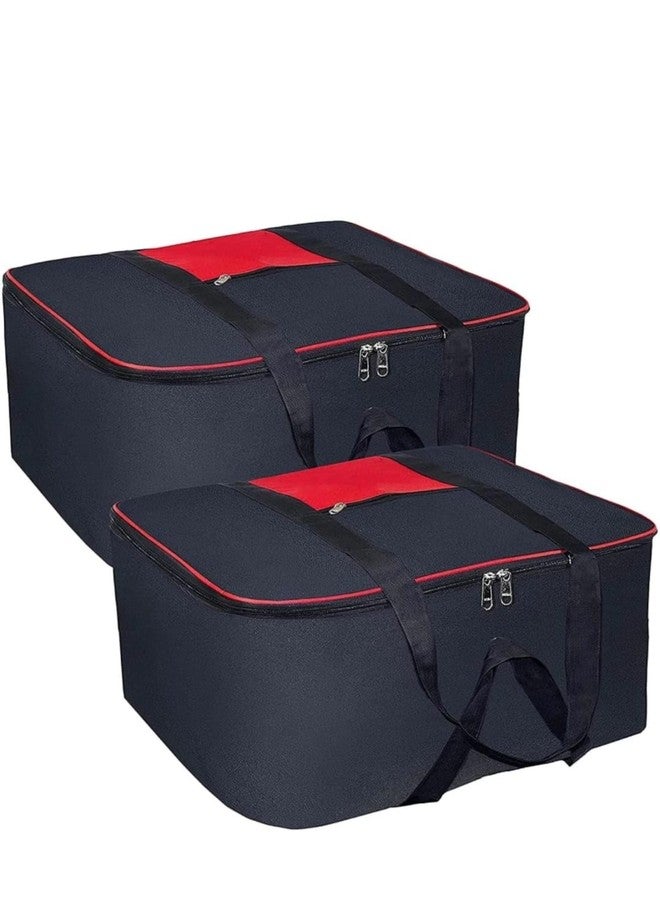 BUYEASY Clothe Storage Hand Bag, Wardrobe Bag, Underbed Cloth Storage Organizer, Zippered Closure, Storang Handle (Pack of 2) - Image 1