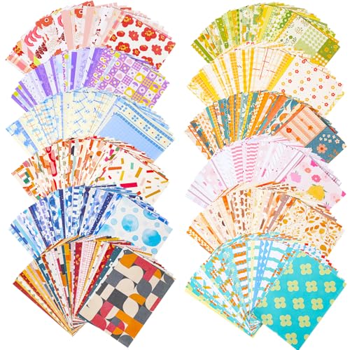 X Hot Popcorn 600 Sheets Vintage Scrapbook Paper Set Aesthetic Paper Supplies Diy Decorative Supplies for Writing Drawing Embellishment Scrapbooking Travel Journal 3.35x2.17 Inch - Image 1