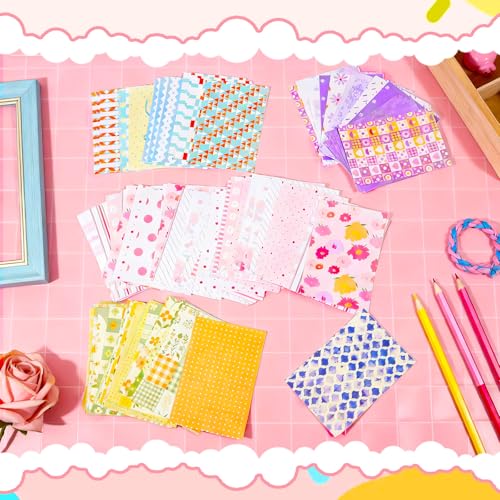 X Hot Popcorn 600 Sheets Vintage Scrapbook Paper Set Aesthetic Paper Supplies Diy Decorative Supplies for Writing Drawing Embellishment Scrapbooking Travel Journal 3.35x2.17 Inch - Image 4