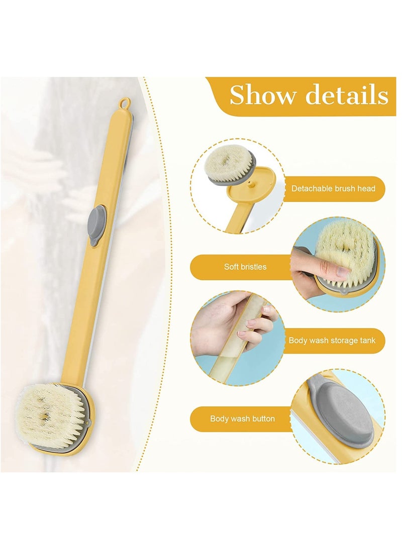 KASTWAVE Brush Long Handle for Shower Long Handle Liquid Bath Brush Storable Body Wash Family Essentials Soft Bath Massage Cleaning Brushes with Soap Dispenser for Exfoliation Scrubbing Shower - Image 2