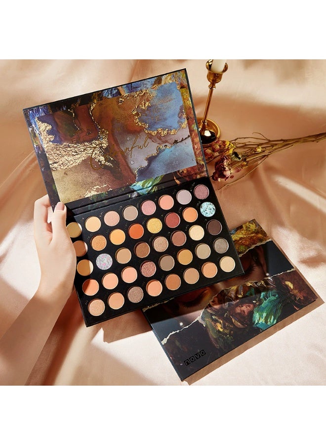 Novo 40-color eyeshadow palette, complete set for beginners, daily light makeup, earth-tone eyeshadow - Image 4