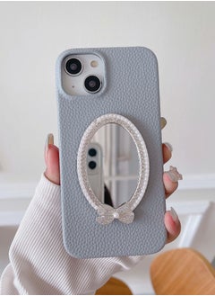 Suteni Back Cover Card Slots Leather Phone Case with Mirror for iPhone 