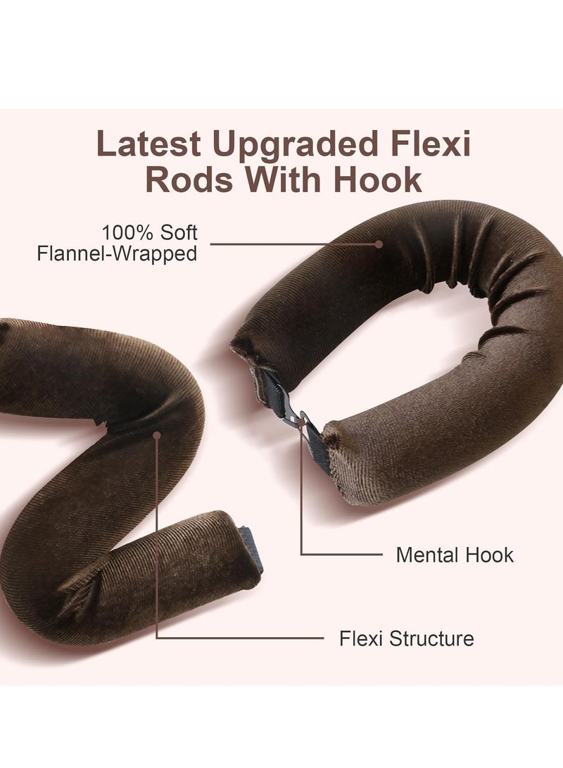 Generic Cybrixus Heatless Hair Curler, Flexi Rods with Hook, No Heat Curlers for All Hair Types, Overnight Heatless Curls for Blowout Hair (khaki) - Image 3