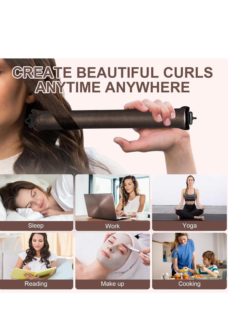Generic Cybrixus Heatless Hair Curler, Flexi Rods with Hook, No Heat Curlers for All Hair Types, Overnight Heatless Curls for Blowout Hair (khaki) - Image 5