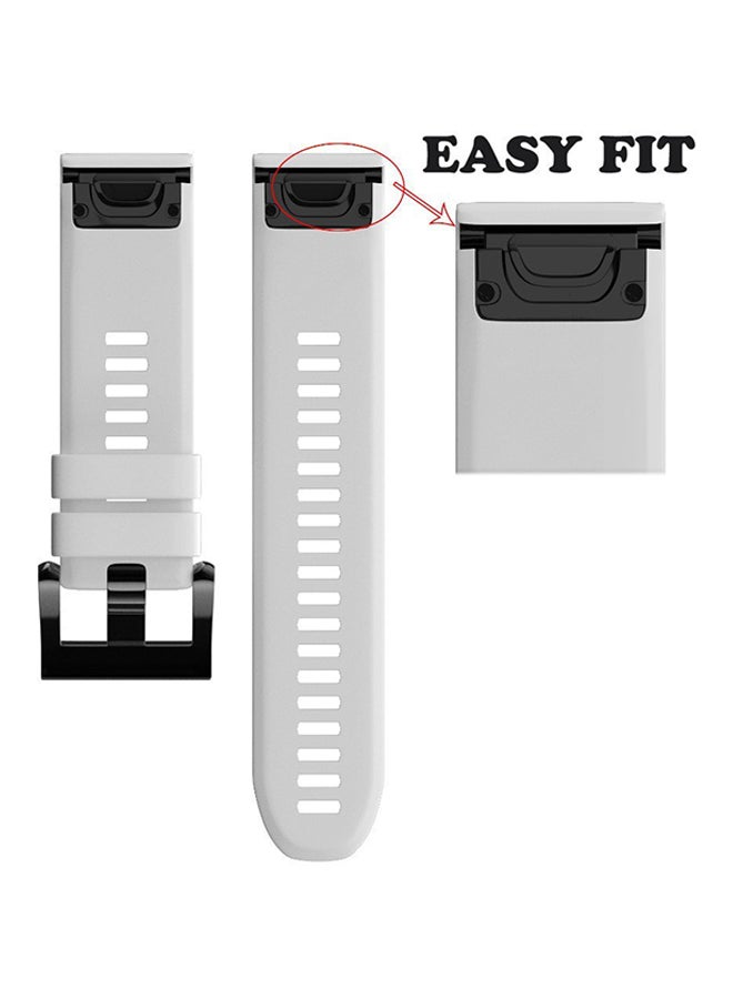 Silicone Replacement Smartwatch Band For Garmin Fenix 5X/3/3 HR GPS White - Image 5