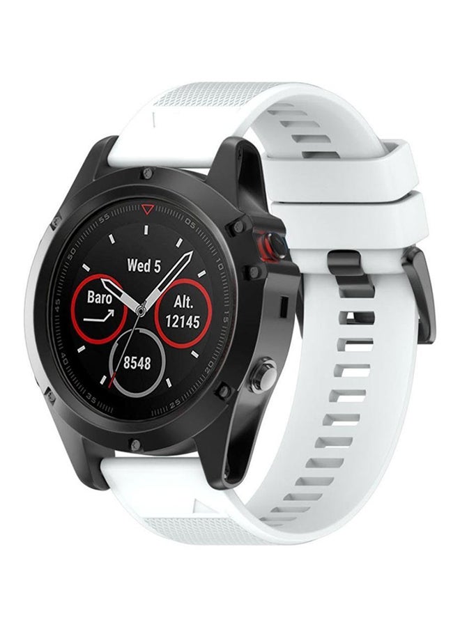 Silicone Replacement Smartwatch Band For Garmin Fenix 5X/3/3 HR GPS White - Image 4