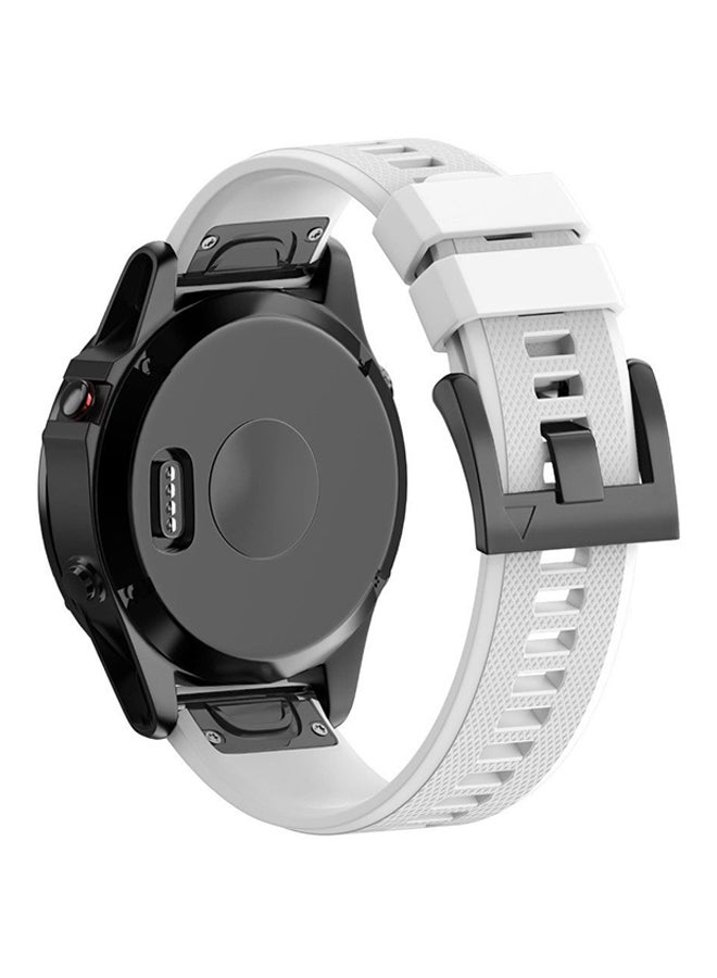 Silicone Replacement Smartwatch Band For Garmin Fenix 5X/3/3 HR GPS White - Image 3