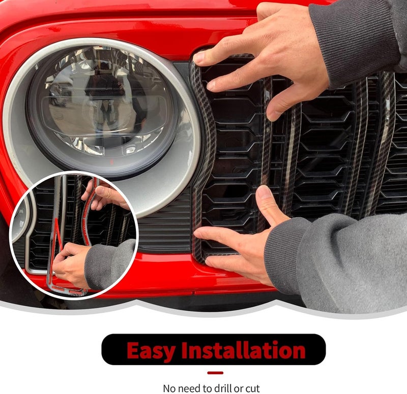 RT-TCZ Carbon Fiber Front Grille Inserts for Jeep Wrangler JL JLU & Gladiator JT 2024+ - Image 5