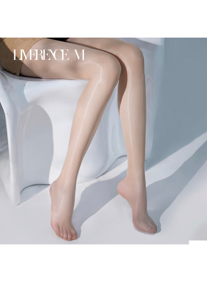 Limerence M Laimi Runsi Crotchless Ultra-thin Silky Smooth No-need Shiny Pantyhose, Light Black, Crotchless One Size Fits All - Image 4