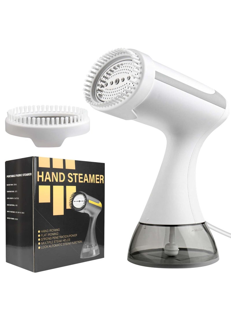 Generic - Portable Handheld Garment and Fabric Steamer (White) 1500 Watts, 350ml Large Water Tank, Quick Heat, for Travelling,home,Clothing Iron, with Lint Brush, and Steam Nozzle - Image 1
