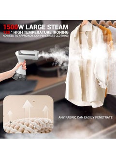 Generic Portable Handheld Garment and Fabric Steamer (White) 1500 Watts, 350ml Large Water Tank, Quick Heat, for Travelling,home,Clothing Iron, with Lint Brush, and Steam Nozzle  - Image 4